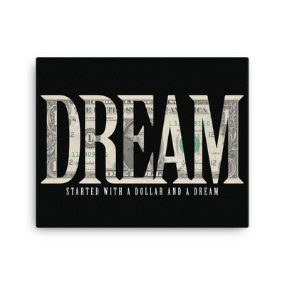 dream wall art, started with a dollar and a dream canvas
