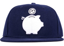 time is money snapback piggy bank hat head crack nyc 